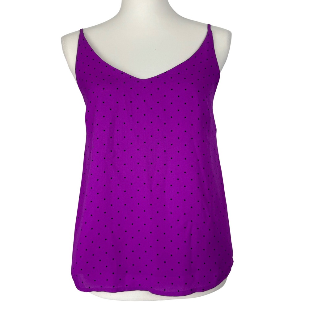 Banana‎ Republic Purple Women Camisole Vneck Polka Dot Size XS Petite
